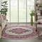 Homeroots 8 ft. Round Ivory & Fuchsia Distressed Area Rug 385327 - alternate 7